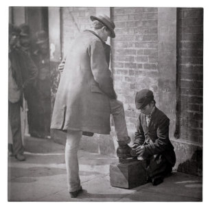 Carreau Le noir de chaussure indépendant, de la 'vie dans