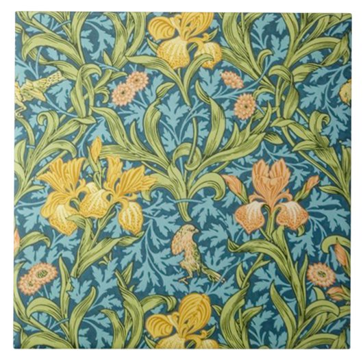 Carreau Le papier peint d'iris a conçu 1887 (Devant)