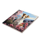 Carreau Le paradis floral de Jack Russell Terrier (Côté)