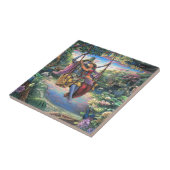 Carreau Le passe-temps d'oscillation - Radha et Krishna (Côté)