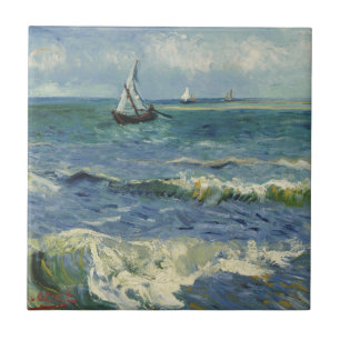 Carreau Le paysage marin de Van Gogh aux Saintes Maries de