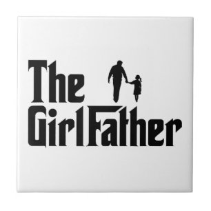 Carreau Le père de fille Drôle papa de filles Papa Fille