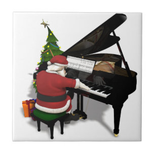 Carreau Le Père Noël Jouer Piano