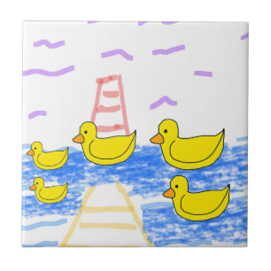 Carreau Le phare rouge et la jetée du canard jaune