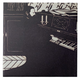 Carreau Le piano, 1914 (gravure sur bois)