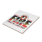 Carreau Le pompier d'abord dedans, durent (Côté)