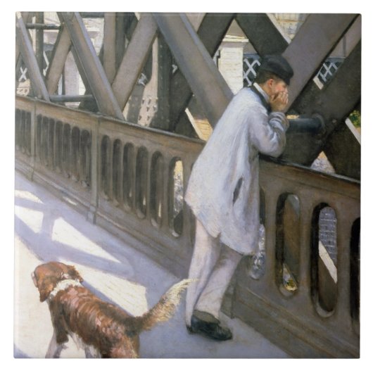 Carreau Le Pont de L'Europe : détail d'un homme et d'un a (Devant)