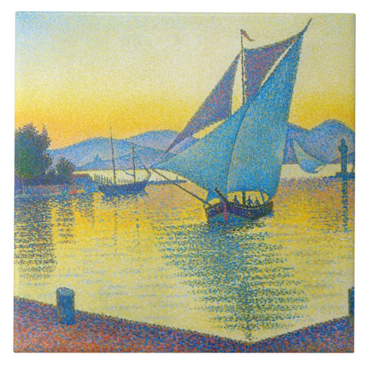 Carreau Le port au coucher du soleil, Signac (Devant)