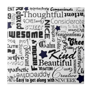 Carreau Le positif exprime la typographie