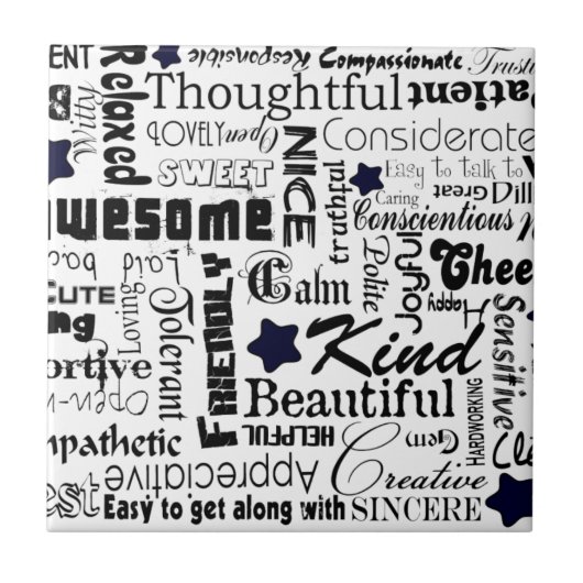 Carreau Le positif exprime la typographie (Devant)
