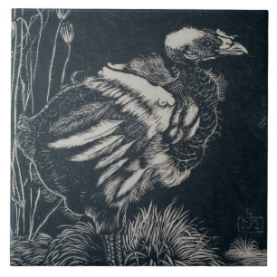 Carreau Le poussin d'oiseaux émerge de son nid (par Jan Ma