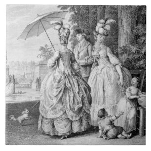 Carreau Le rendez-vous à marneux, gravé par Karl Guttenb