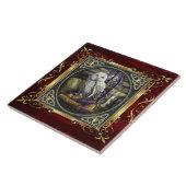 Carreau Le rituel médiéval rouge rouge de sorcellerie (Côté)