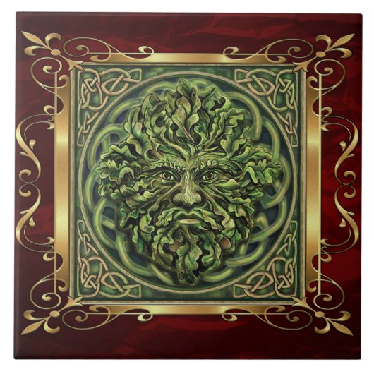 Carreau Le rituel médiéval rouge rouge de sorcellerie (Devant)