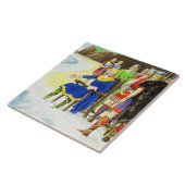 Carreau Le Roi Canute (c.995-1035) des 'piaulements dans (Côté)