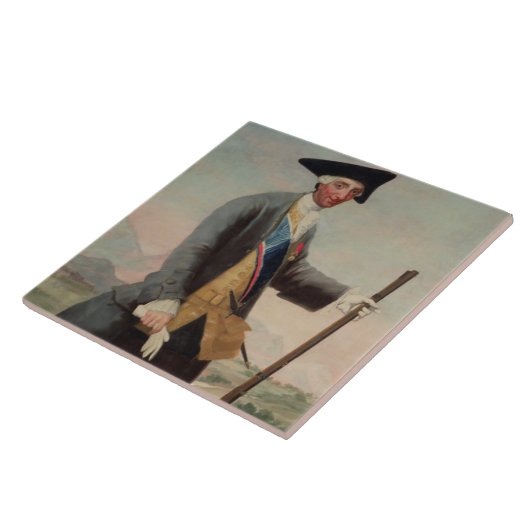 Carreau Le Roi Charles III (1716-88) en tant que chasseur, (Côté)