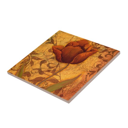 Carreau Le rouge fleurit II (Côté)