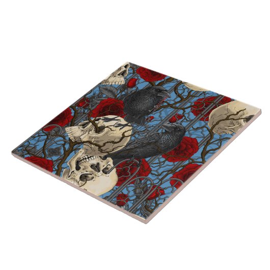 Carreau Le secret de Raven. Illustration gothique sombre e (Côté)