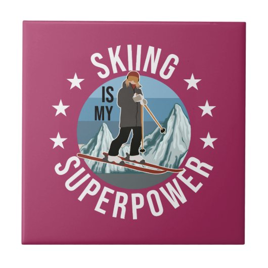 Carreau Le Ski Est Ma Superpuissance (Devant)
