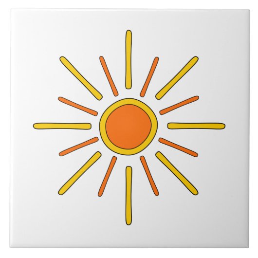 Carreau Le soleil d'été. Jaune et orange (Devant)