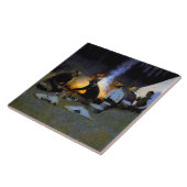 Carreau "Le souper du chasseur" par Frederic Remington (Côté)