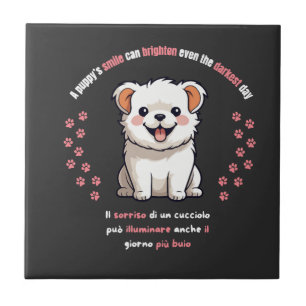 Carreau Le sourire d'un chiot peut illuminer même la journ