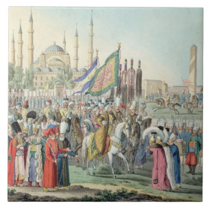 Carreau Le sultan turc passant en revue ses Janissaries