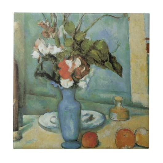 Carreau Le Vase bleu (Fleurs et Fruits) de Paul Cézanne (Devant)