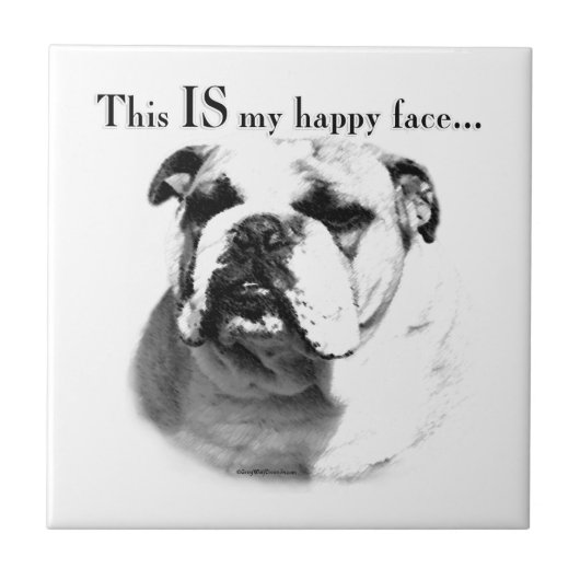 Carreau Le visage joyeux de Bulldog (Devant)