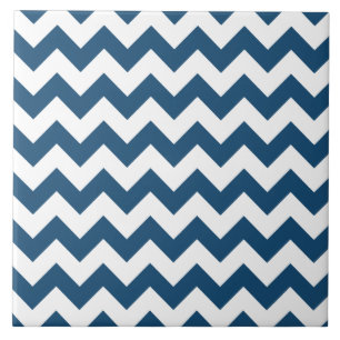Carreau Le zigzag de bleu marine barre le motif de Chevron