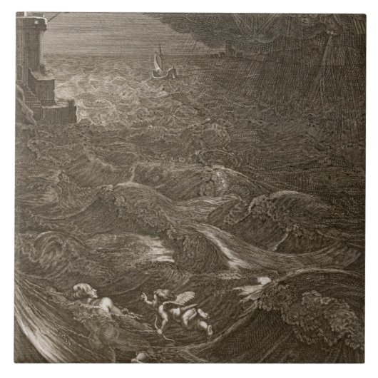 Carreau Leander nage au-dessus du Hellespont pour (Devant)