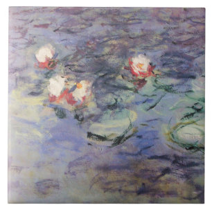 Carreau L'EAU MENSONNE EN BLEU ROSE PAR Claude Monet