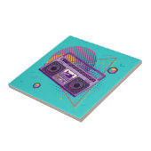 Carreau Lecteur de radio portable Funky 80s, boombox (Côté)