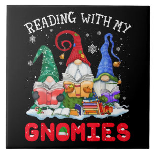 Carreau Lecture avec mes gnomes de Noël drôle