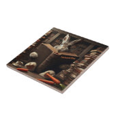 Carreau Lecture Brown de lièvre dans la bibliothèque. Nom  (Côté)