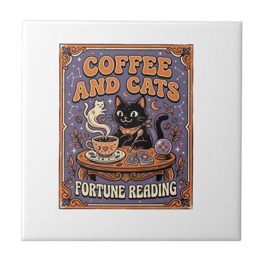 Carreau Lecture de la fortune du café et des chats Chats F (Devant)