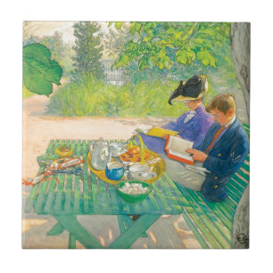 Carreau Lecture de vacances par Carl Larsson