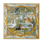 Carreau Lecture d'enfants sur les animaux Walter Crane Rep (Devant)