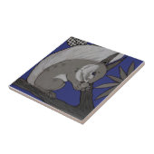 Carreau L'écureuil bleu Repro Antique Minton Staffordshire (Côté)