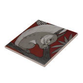 Carreau L'écureuil roux de Repro Antique Minton Staffordsh (Côté)