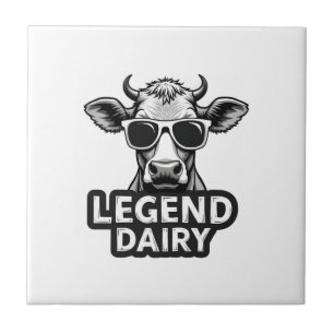 Carreau Légendaire Laiterie Drôle Fermier Vache Fermier Pu