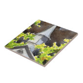 Carreau L'église campagnarde steeppe avec la tempête noire (Côté)