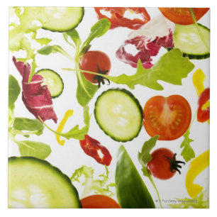 Carreau Légumes frais de salade mixte tombant à