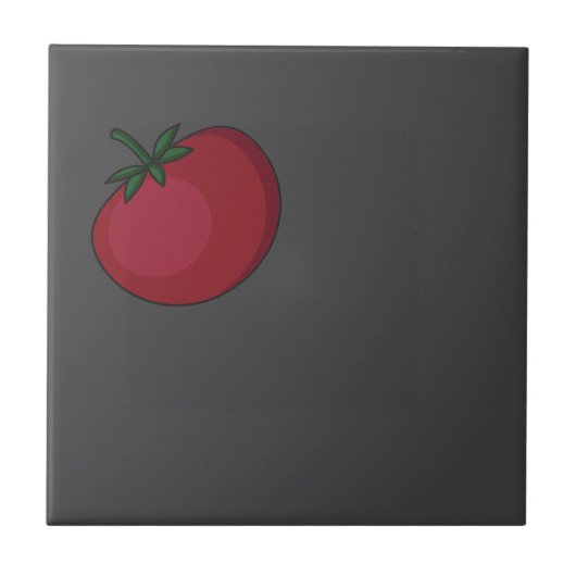 Carreau Légumes mignons motif tomate gris (Devant)