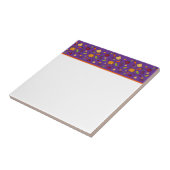 Carreau Légumes mignons violet motif (Côté)