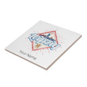 Carreau Leipzig Allemagne Saxe Retro Skyline Vintage (Côté)