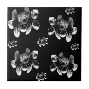 Carreau L'élégance en contraste : les fleurs blanches sur 