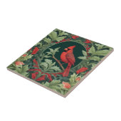 Carreau L'Élégant Cardinal du Nord William Morris Inspiré (Côté)