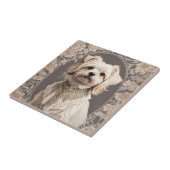 Carreau L'Élégant Chien Maltais William Morris Inspiré (Côté)