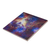 Carreau L'élégant paysage moderne de l'espace noir bleu (Côté)